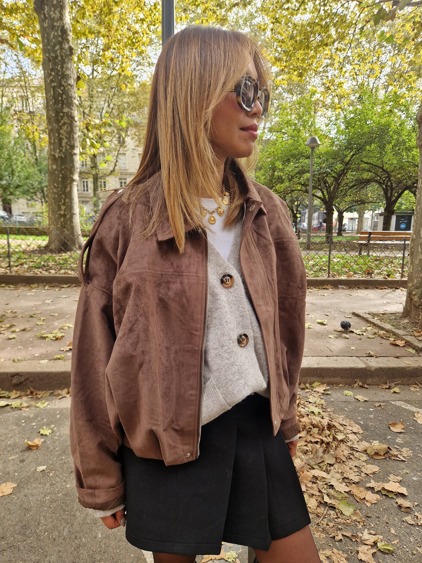 Veste bomber marron