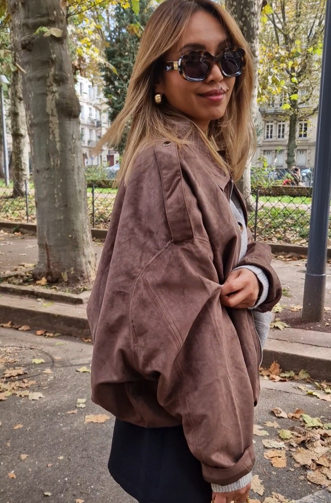Veste bomber marron