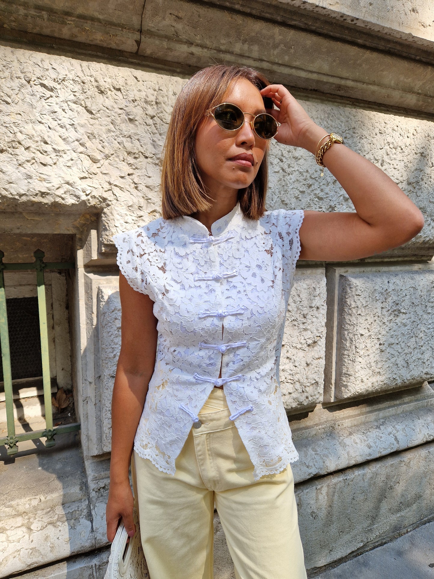 Top Jade blanc