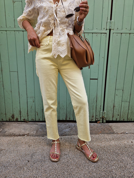 Jean MOM FIT jaune
