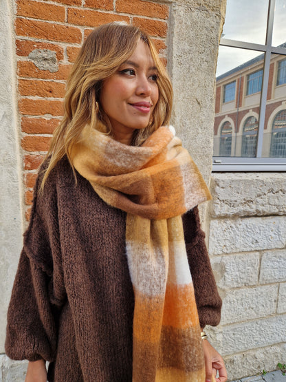 Echarpe à carreaux Orange