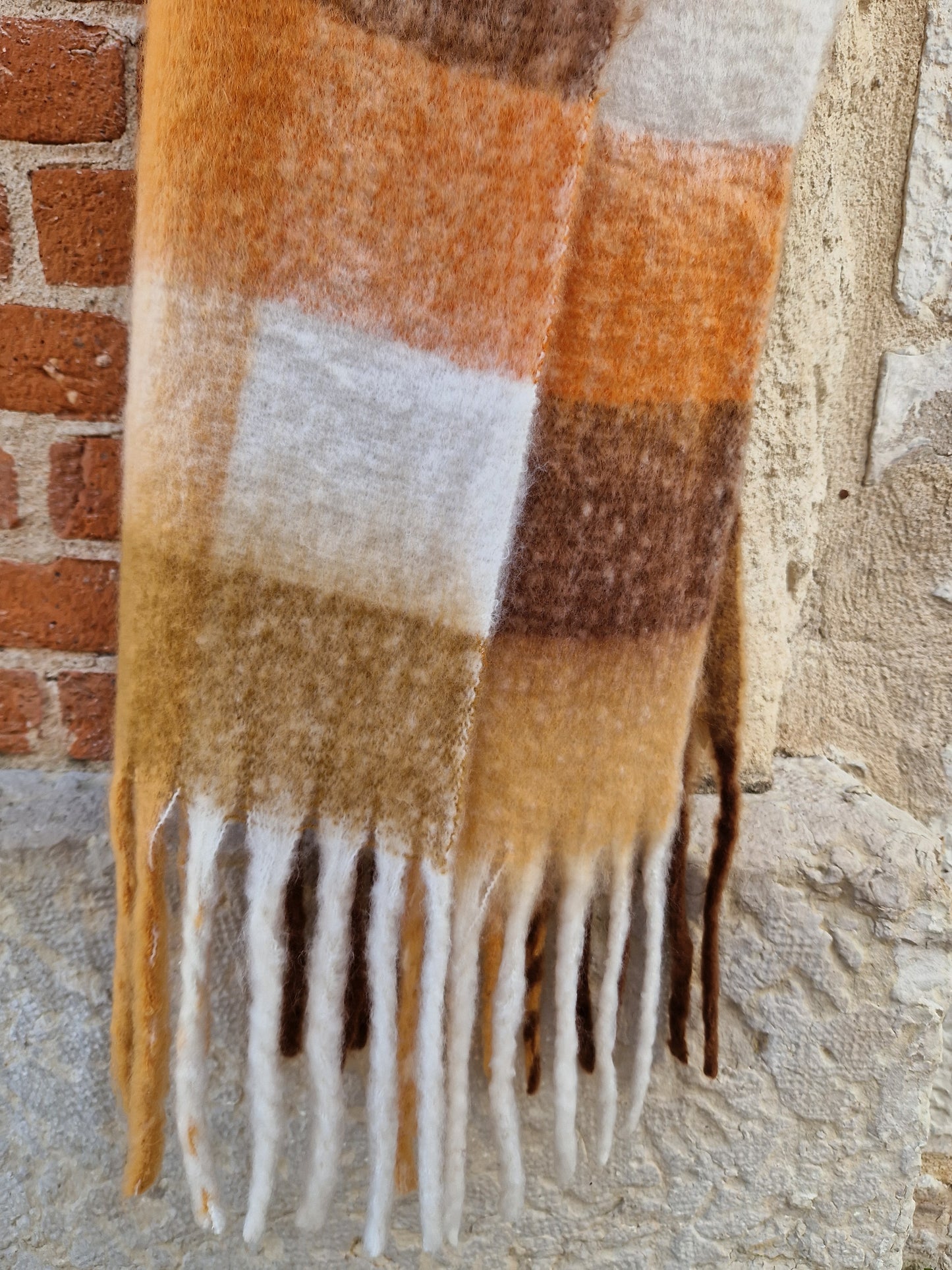 Echarpe à carreaux Orange