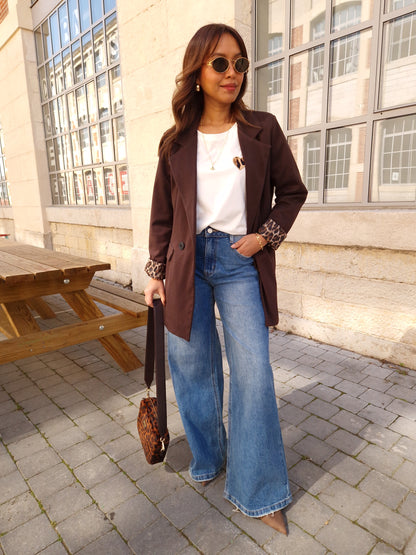 Blazer Léopard Brun