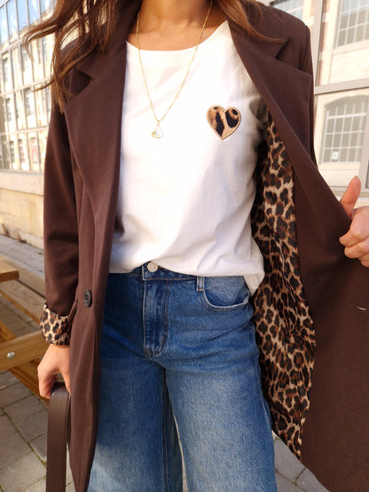 Blazer Léopard Brun