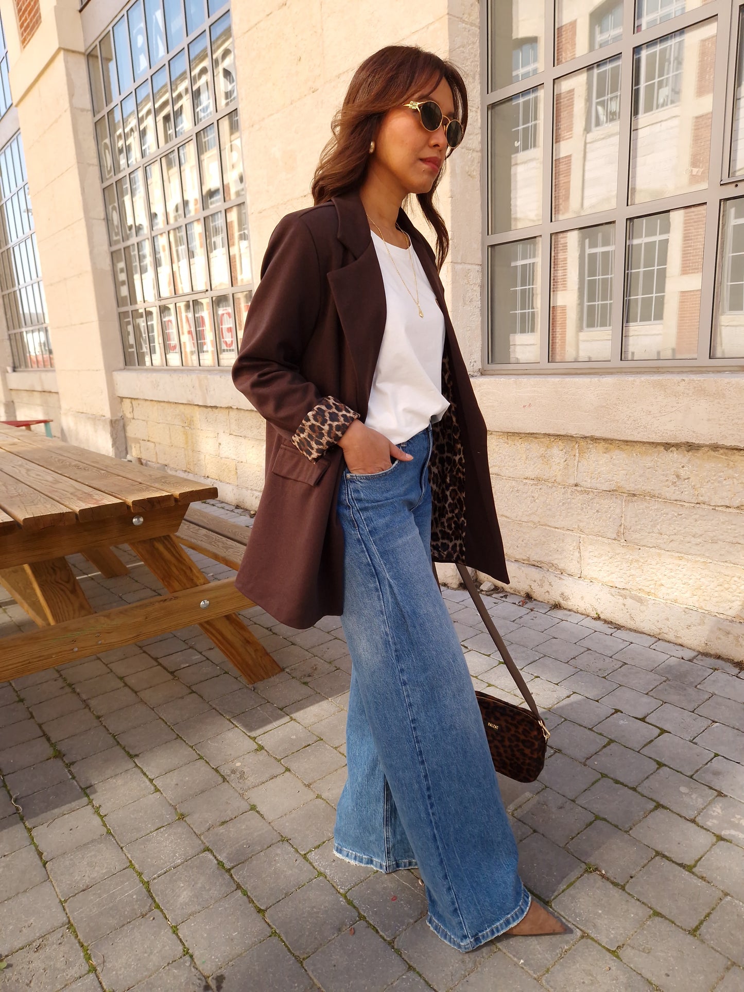 Blazer Léopard Brun