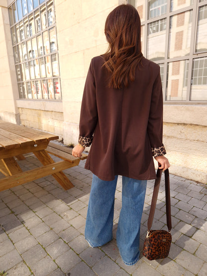 Blazer Léopard Brun