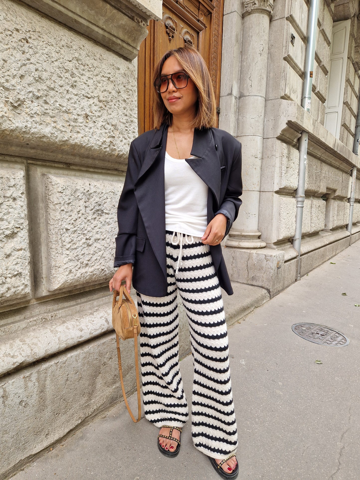 Pantalon Maille Marin
