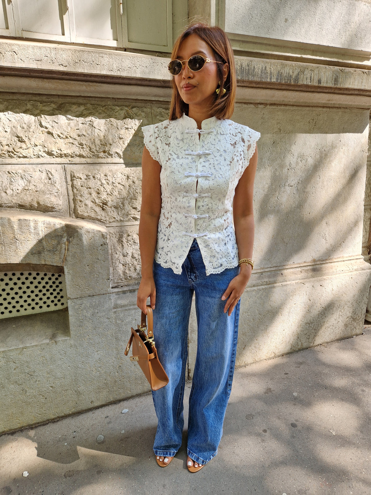 Top Jade blanc