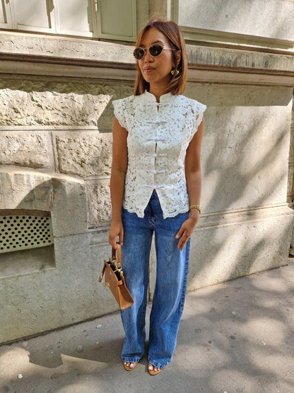Top Jade blanc
