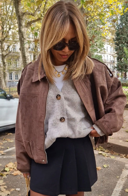 Veste bomber marron